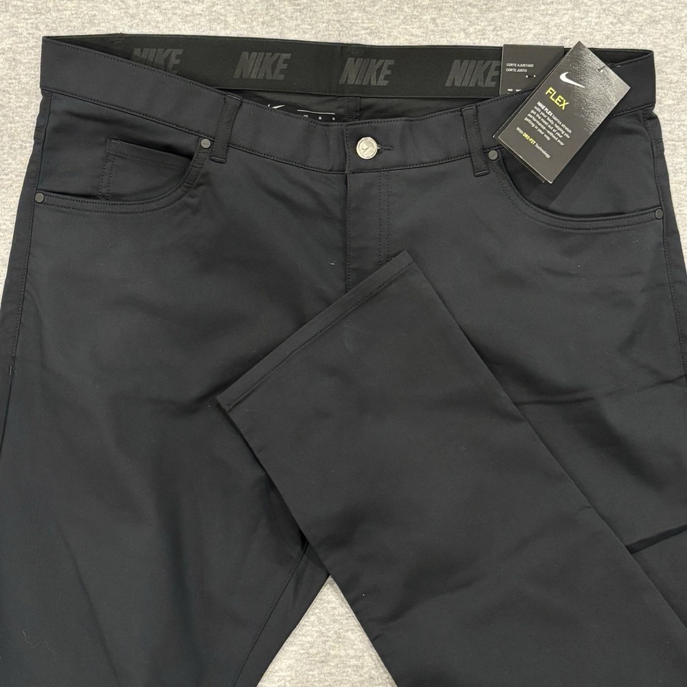 New Nike Flex 5-Pocket Slim Fit Golf Pants Mens 36x30 (Fits 38) Black 891924-010